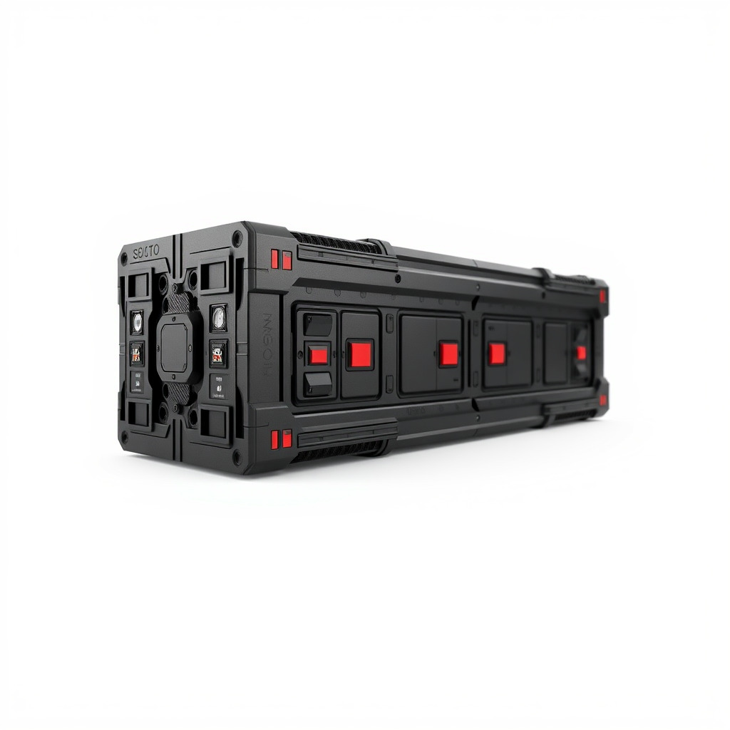 Spaceport Security Wall Section Model Pack Low-poly 3D model_4