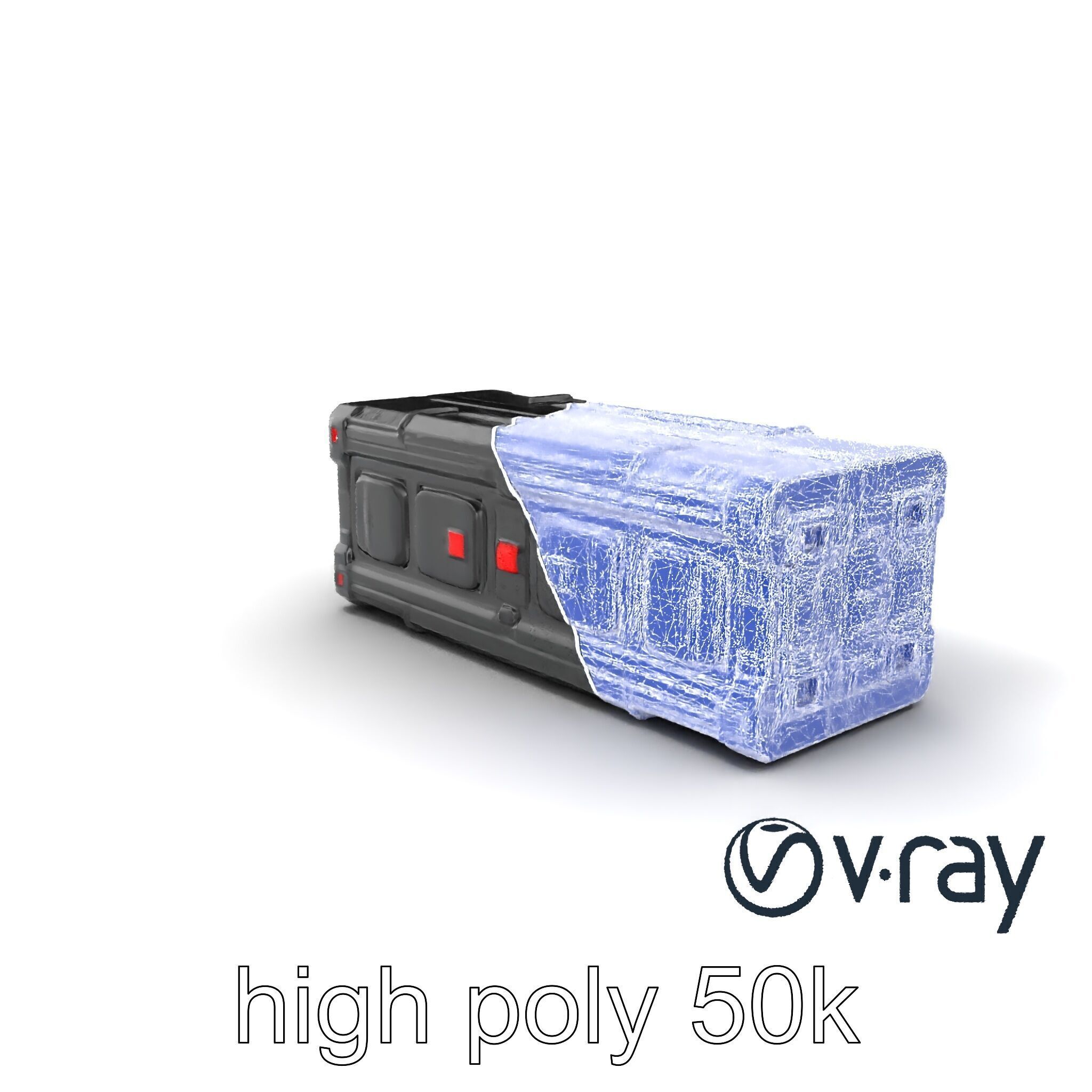 Spaceport Security Wall Section Model Pack Low-poly 3D model_10