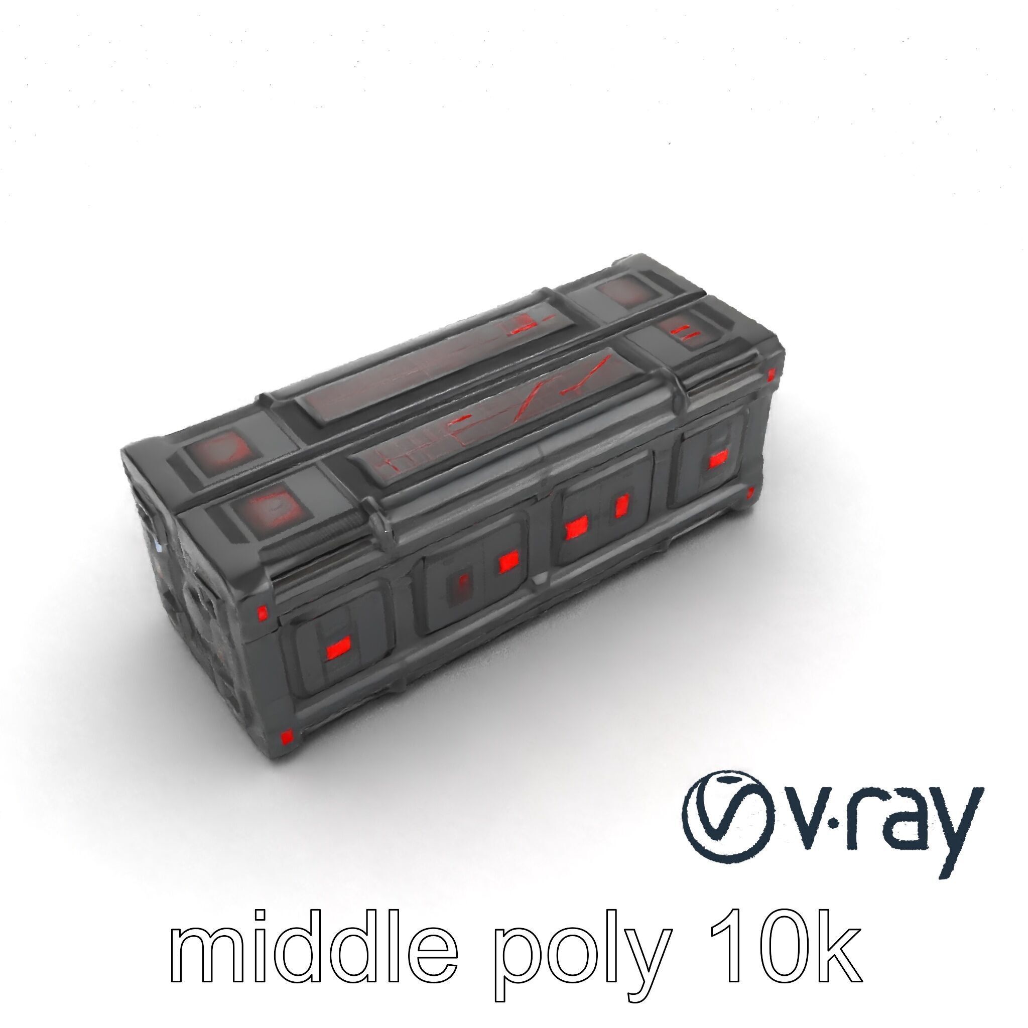 Spaceport Security Wall Section Model Pack Low-poly 3D model_16