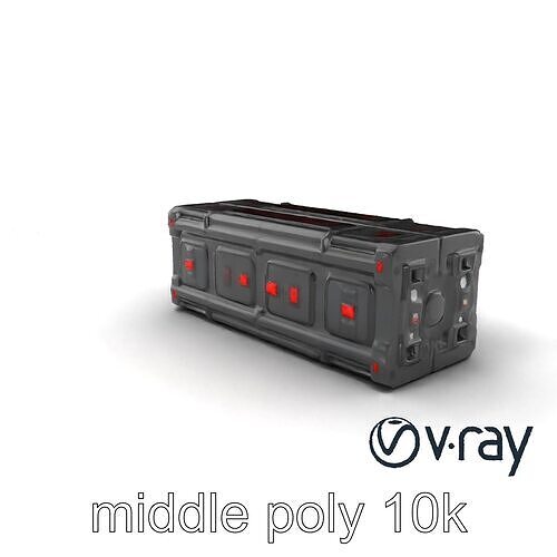 Spaceport Security Wall Section Model Pack Low-poly 3D model