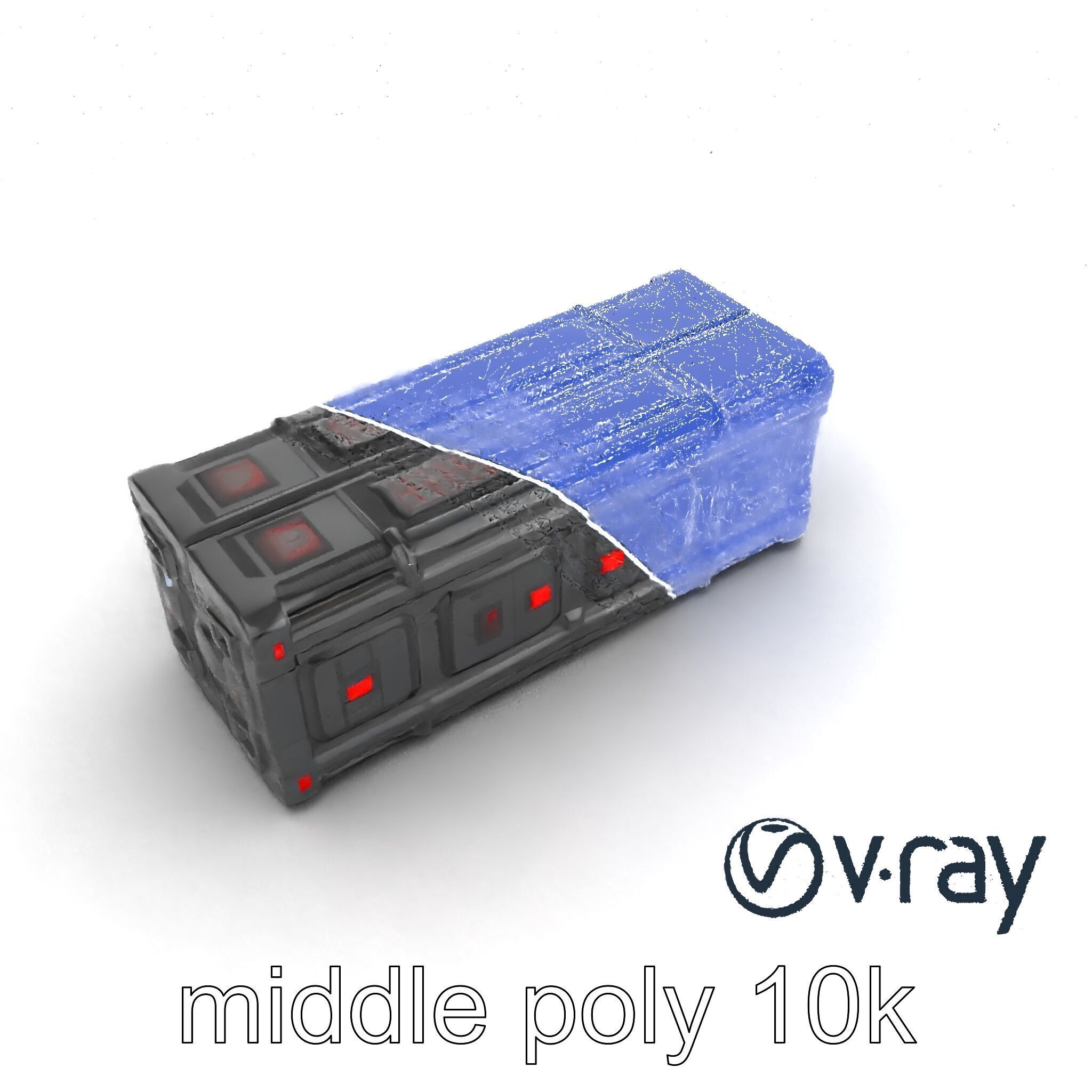 Spaceport Security Wall Section Model Pack Low-poly 3D model_30
