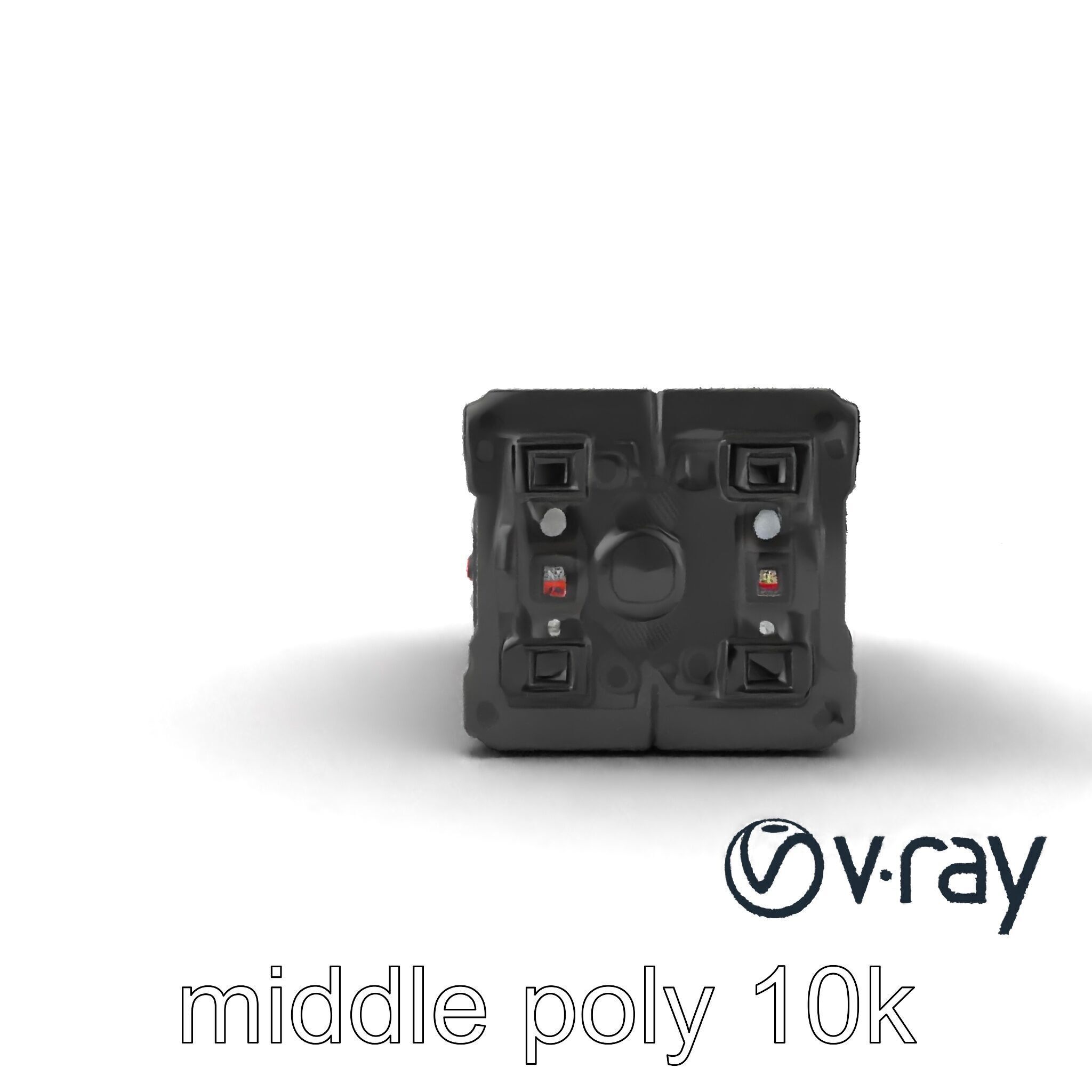 Spaceport Security Wall Section Model Pack Low-poly 3D model_13