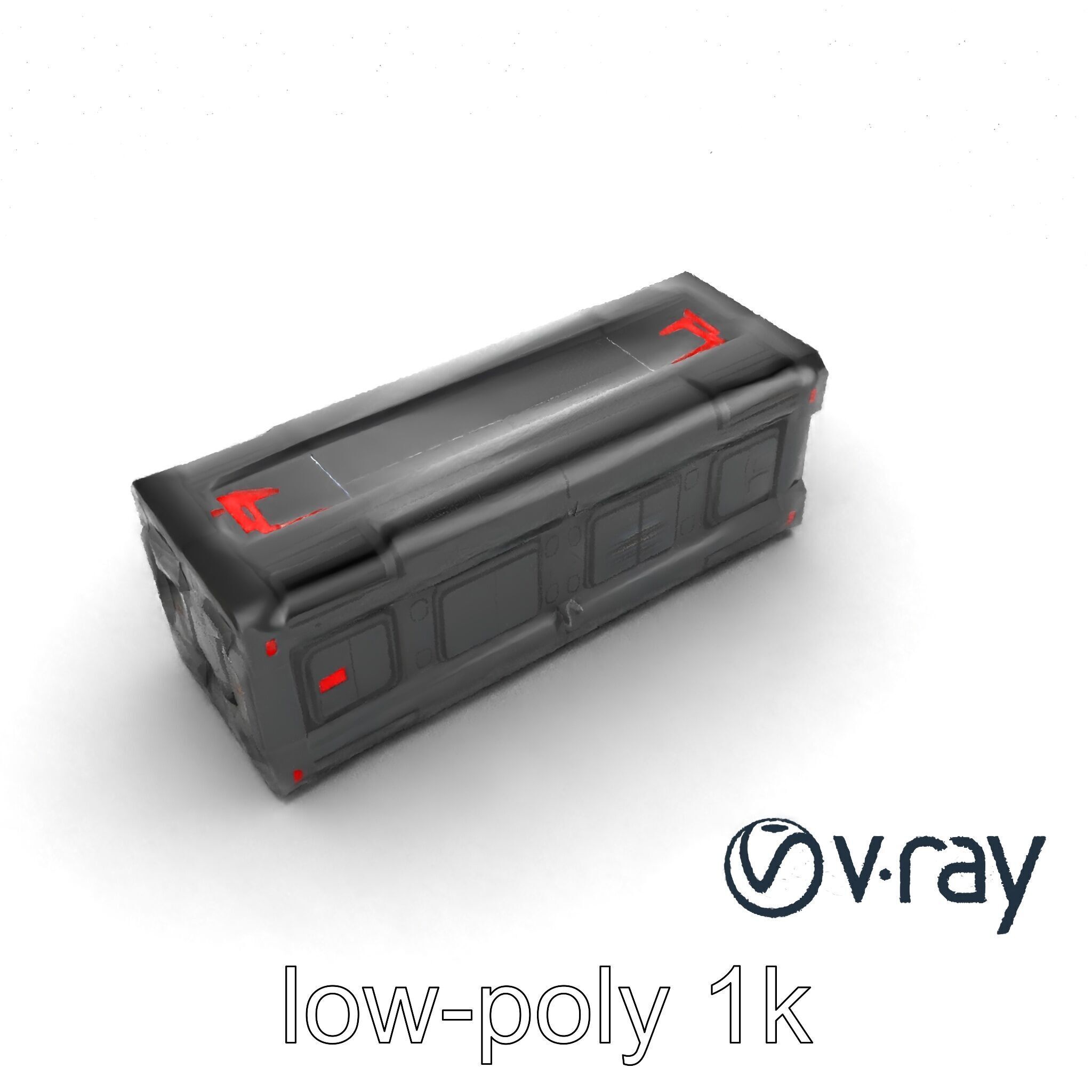 Spaceport Security Wall Section Model Pack Low-poly 3D model_21