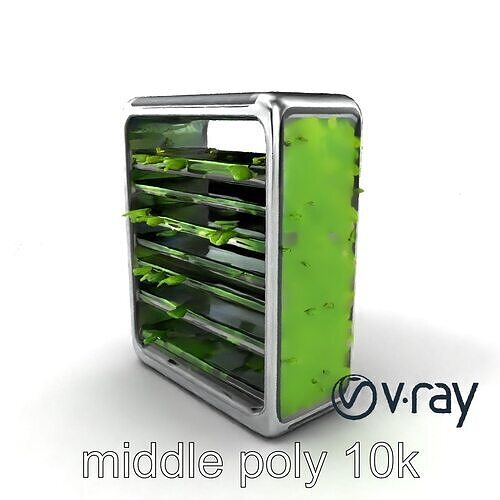 High-Tech Vertical Garden Model Pack with Adjustable Cultivat... Low-poly 3D model