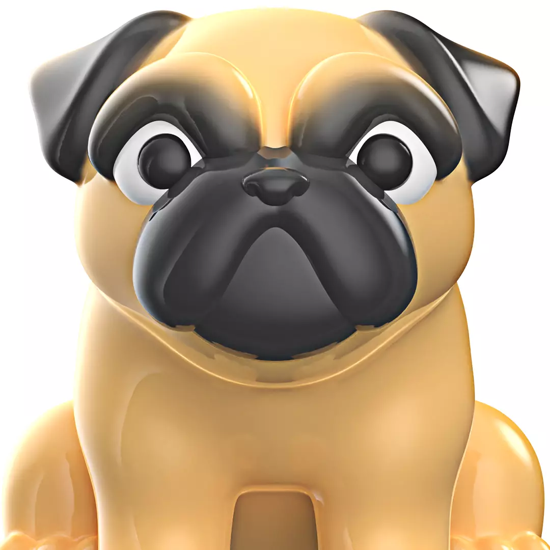 Dogs Pugs  3D print model_0