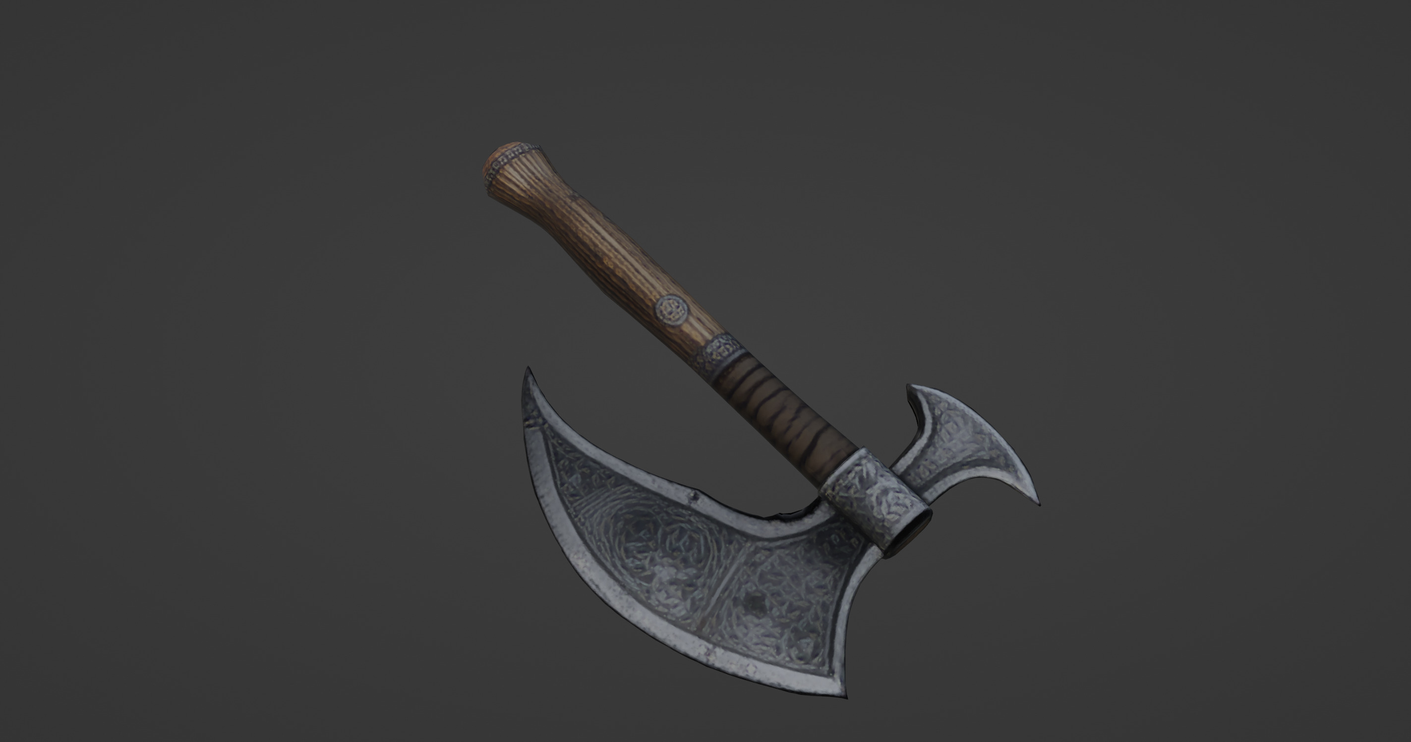 Ancient Warriors Engraved Battle Axe   3D model_3