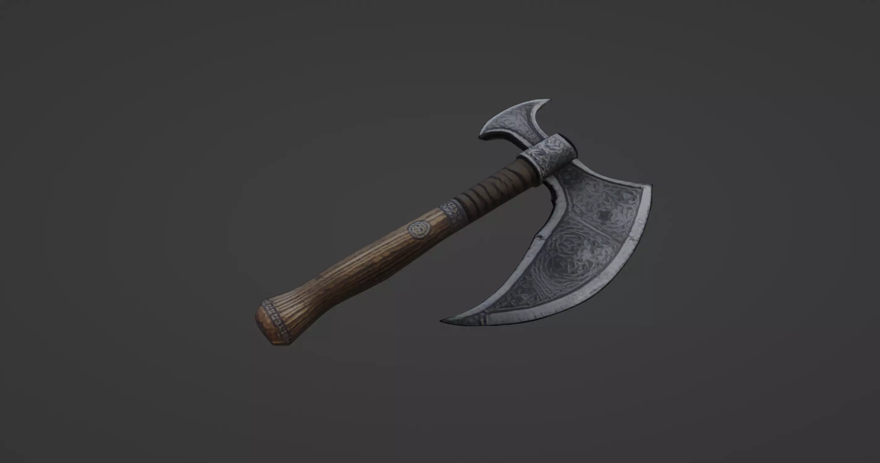 Ancient Warriors Engraved Battle Axe   3D model_0