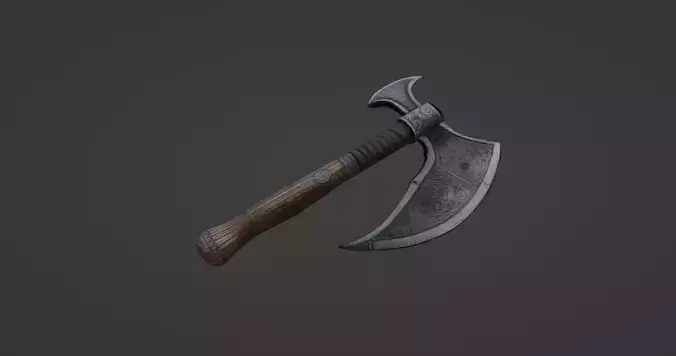 Ancient Warriors Engraved Battle Axe  