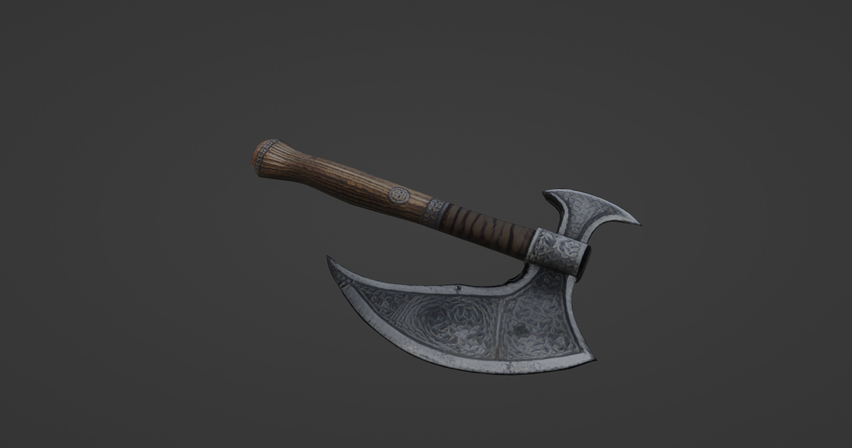 Ancient Warriors Engraved Battle Axe   3D model_8