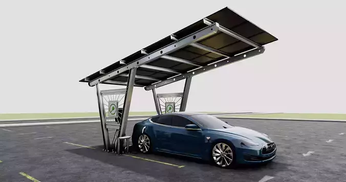 Solar Carport-1 Car Carport-3x3 Panels-Type-1