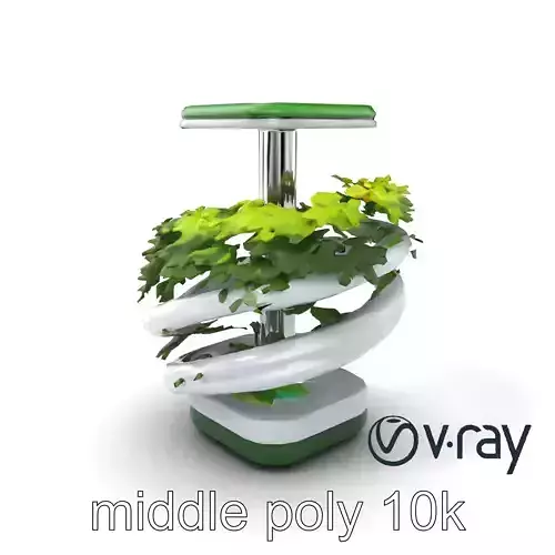 Sleek Hydroponic Tower Farm Spiral Design Model Pack Low-poly 3D model