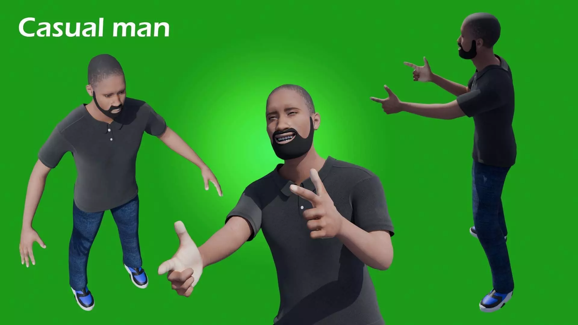 Casual man 3D model_0