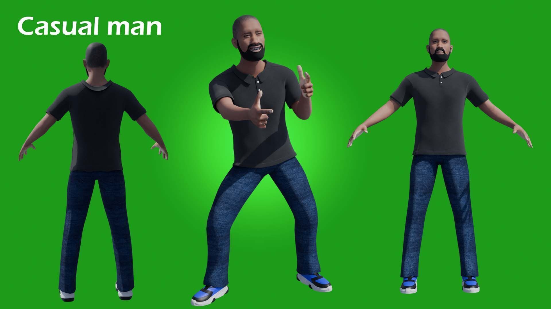 Casual man 3D model_1