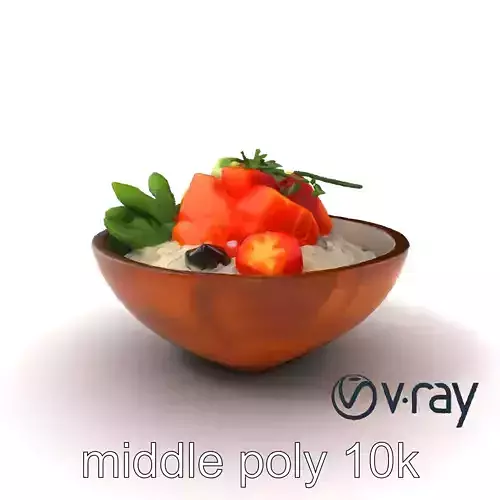 Vibrant Hawaiian Poke Bowl 3D model pack