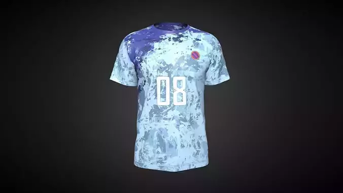 Soccer Sports Jersey Player-08 In Low Poly