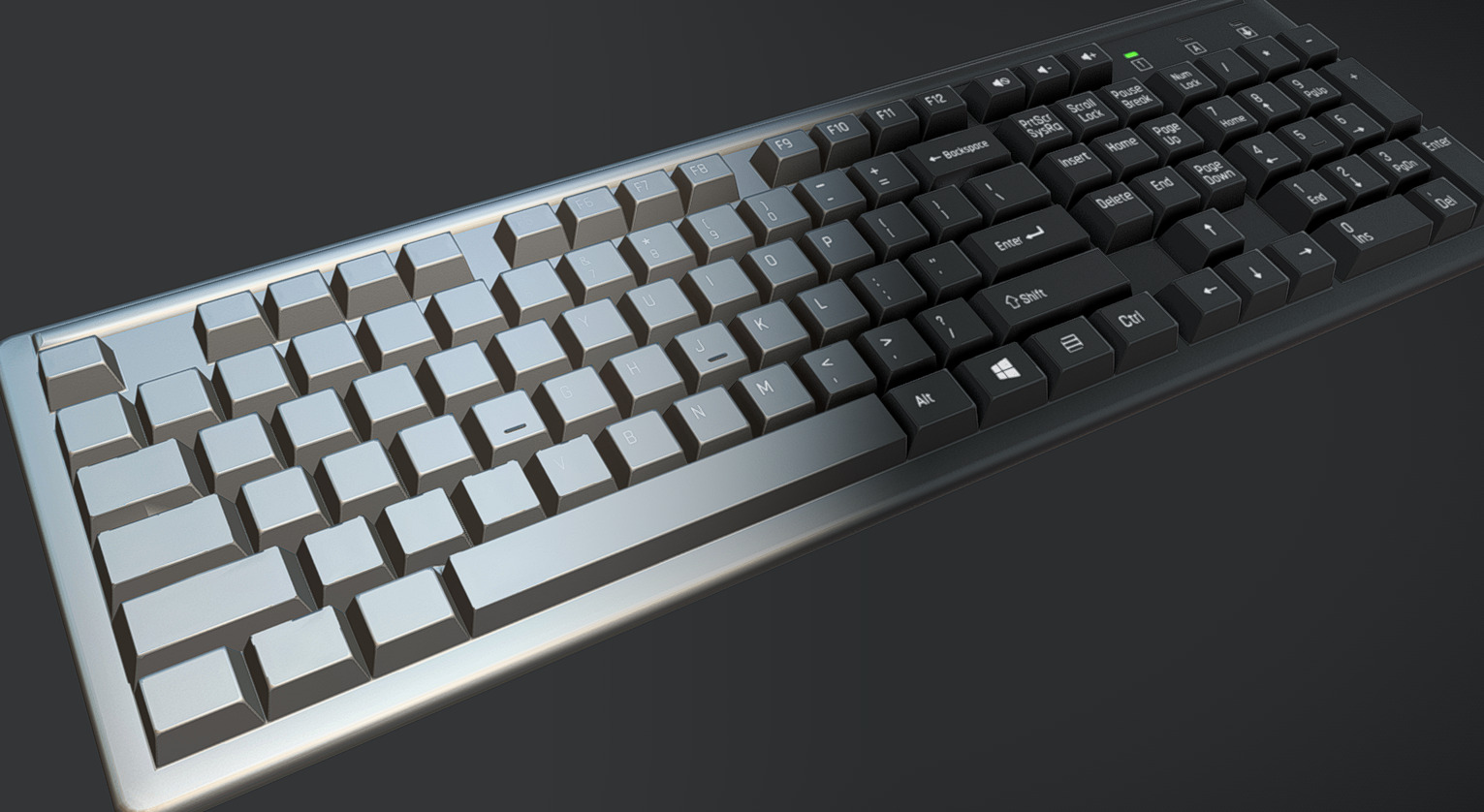 Keyboard Low-poly 3D model_5
