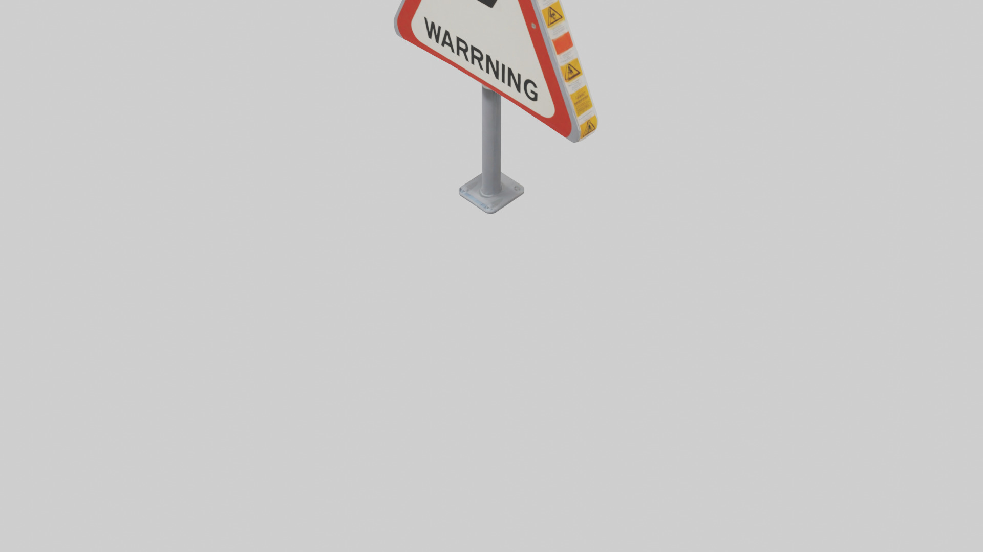 Heavy Impact Warning Sign model Low-poly 3D model_5