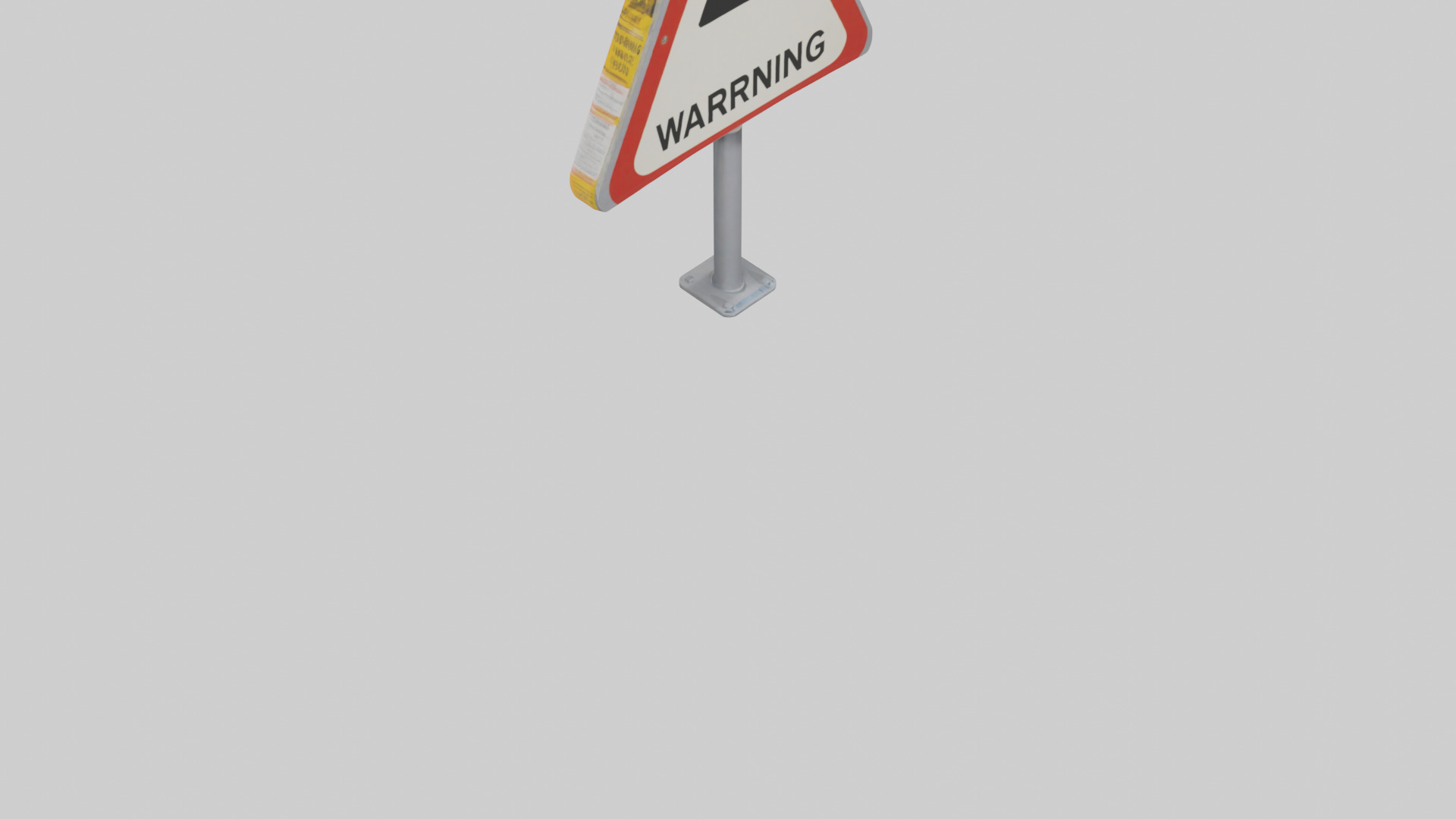 Heavy Impact Warning Sign model Low-poly 3D model_6