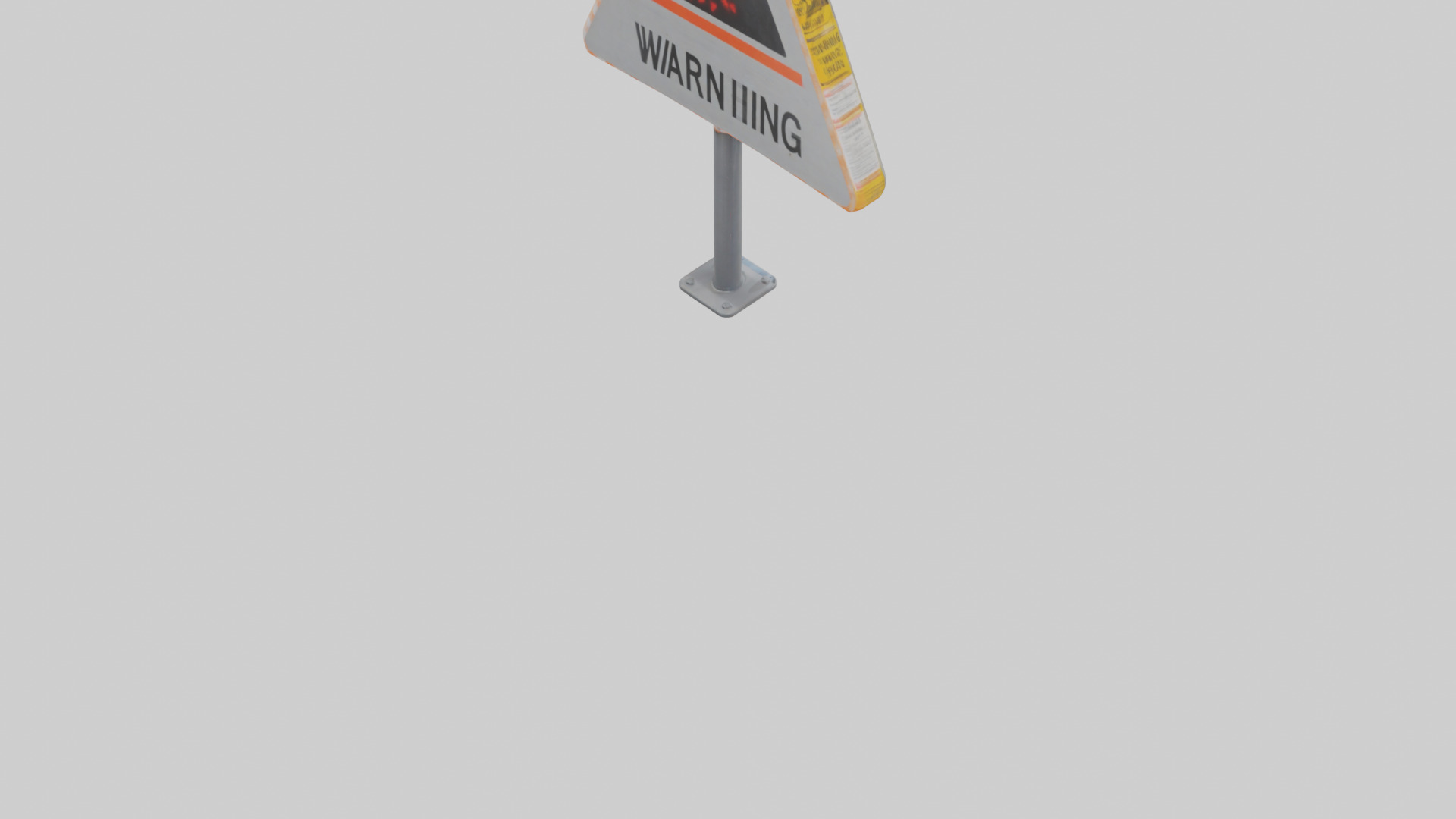 Heavy Impact Warning Sign model Low-poly 3D model_4