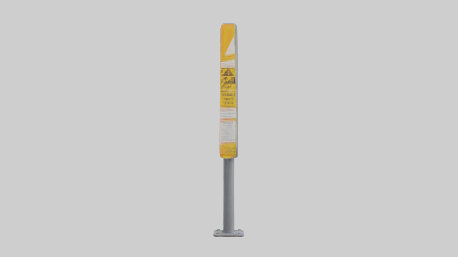 Heavy Impact Warning Sign model Low-poly 3D model_13