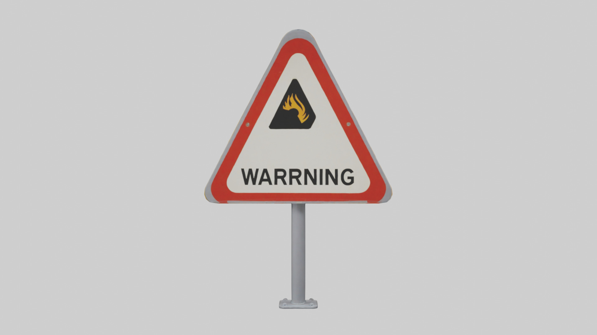 Heavy Impact Warning Sign model Low-poly 3D model_9