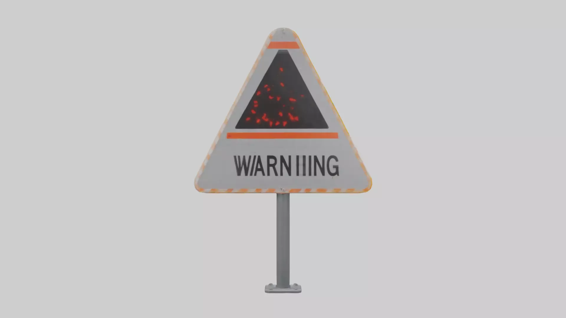 Heavy Impact Warning Sign model Low-poly 3D model_0