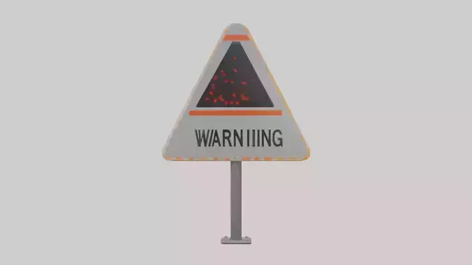 Heavy Impact Warning Sign model