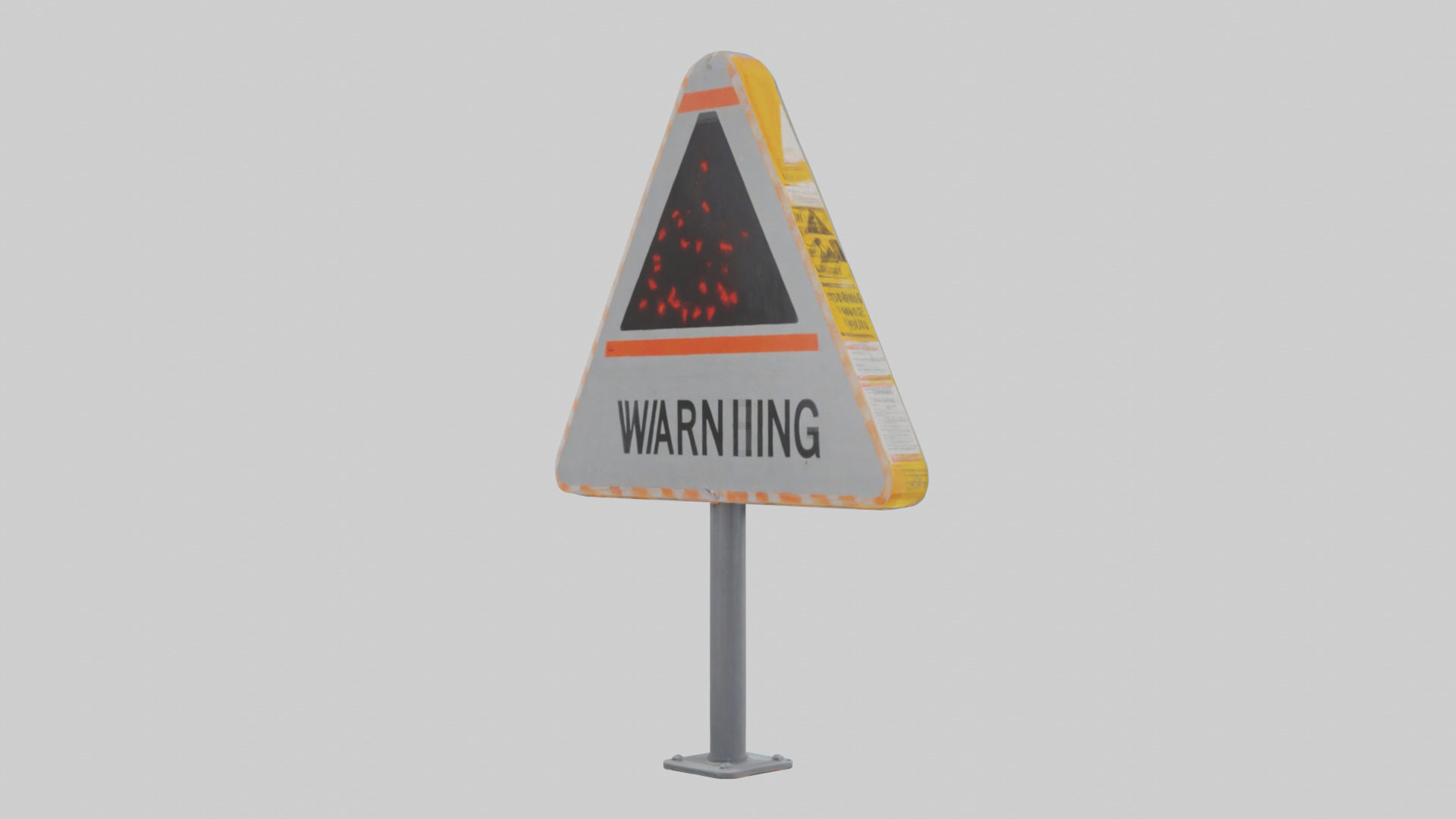 Heavy Impact Warning Sign model Low-poly 3D model_2