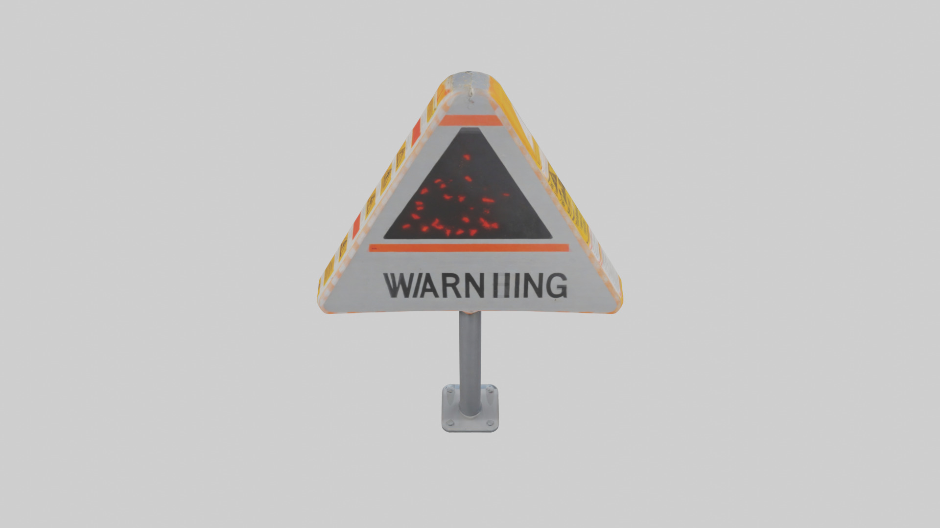 Heavy Impact Warning Sign model Low-poly 3D model_15