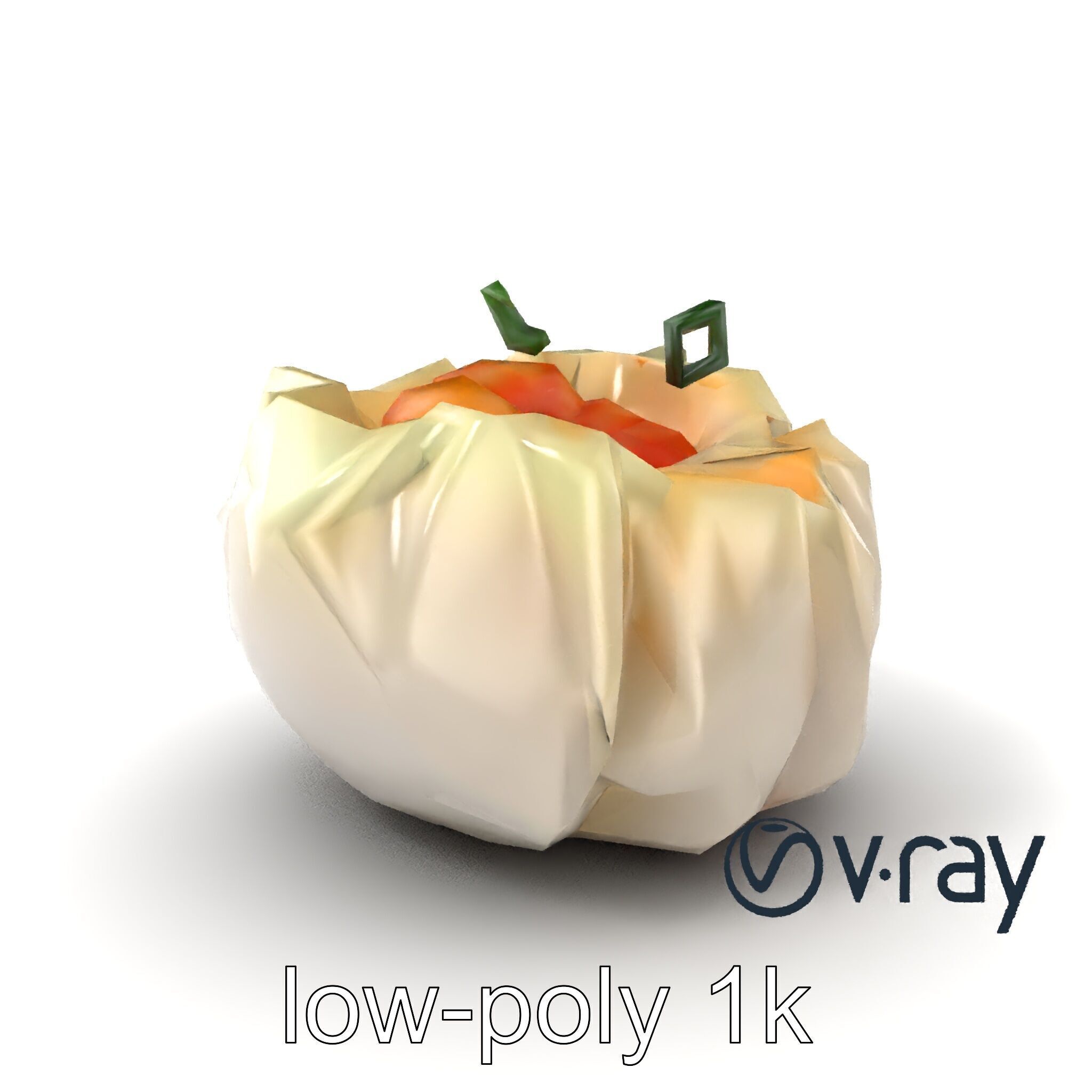 Elegant Shrimp Dimsum Bamboo Steamer Style model pack Low-poly 3D model_5