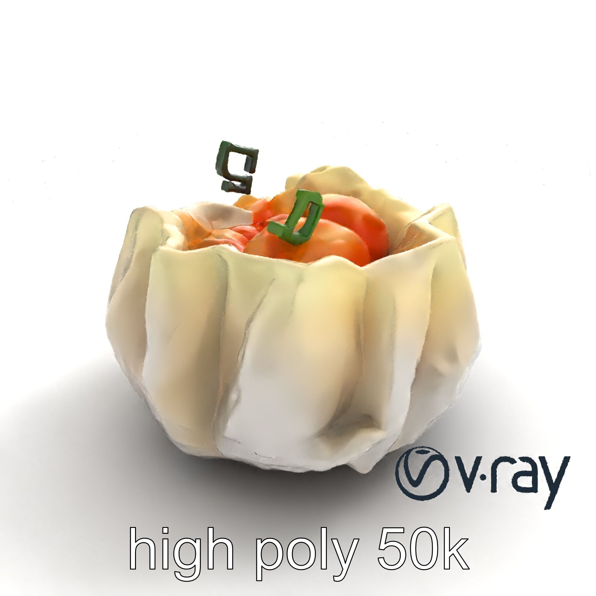 Elegant Shrimp Dimsum Bamboo Steamer Style model pack Low-poly 3D model_16