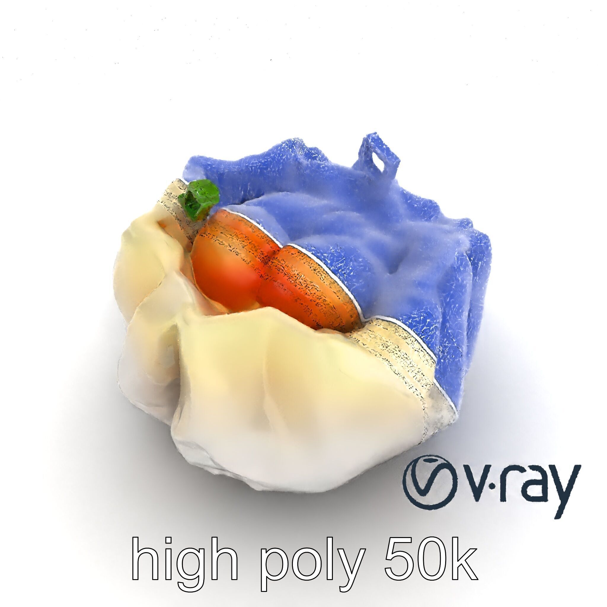 Elegant Shrimp Dimsum Bamboo Steamer Style model pack Low-poly 3D model_23