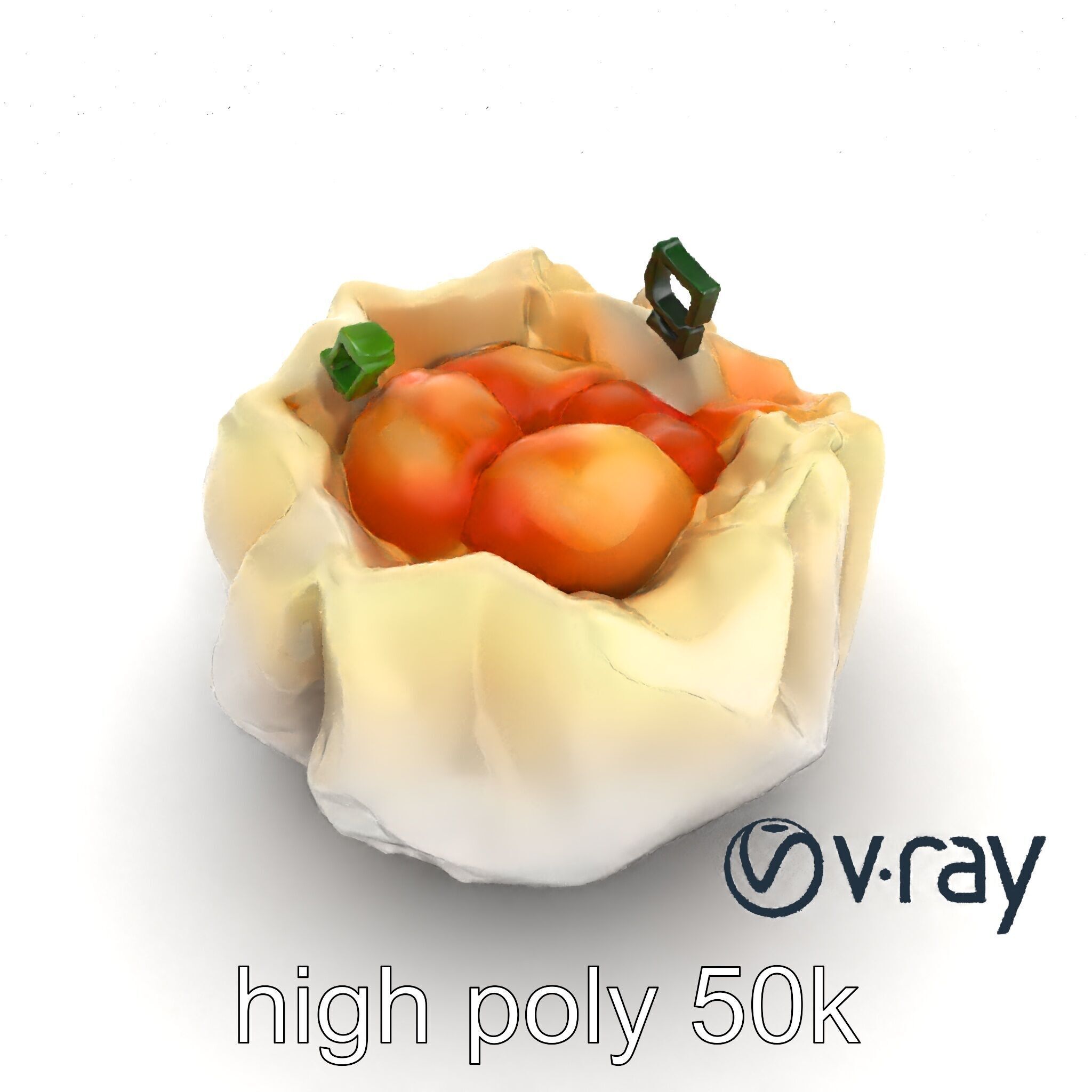 Elegant Shrimp Dimsum Bamboo Steamer Style model pack Low-poly 3D model_28