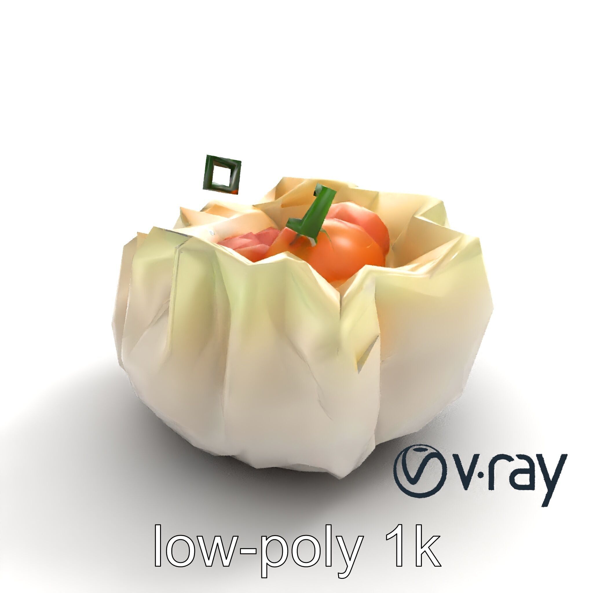 Elegant Shrimp Dimsum Bamboo Steamer Style model pack Low-poly 3D model_9