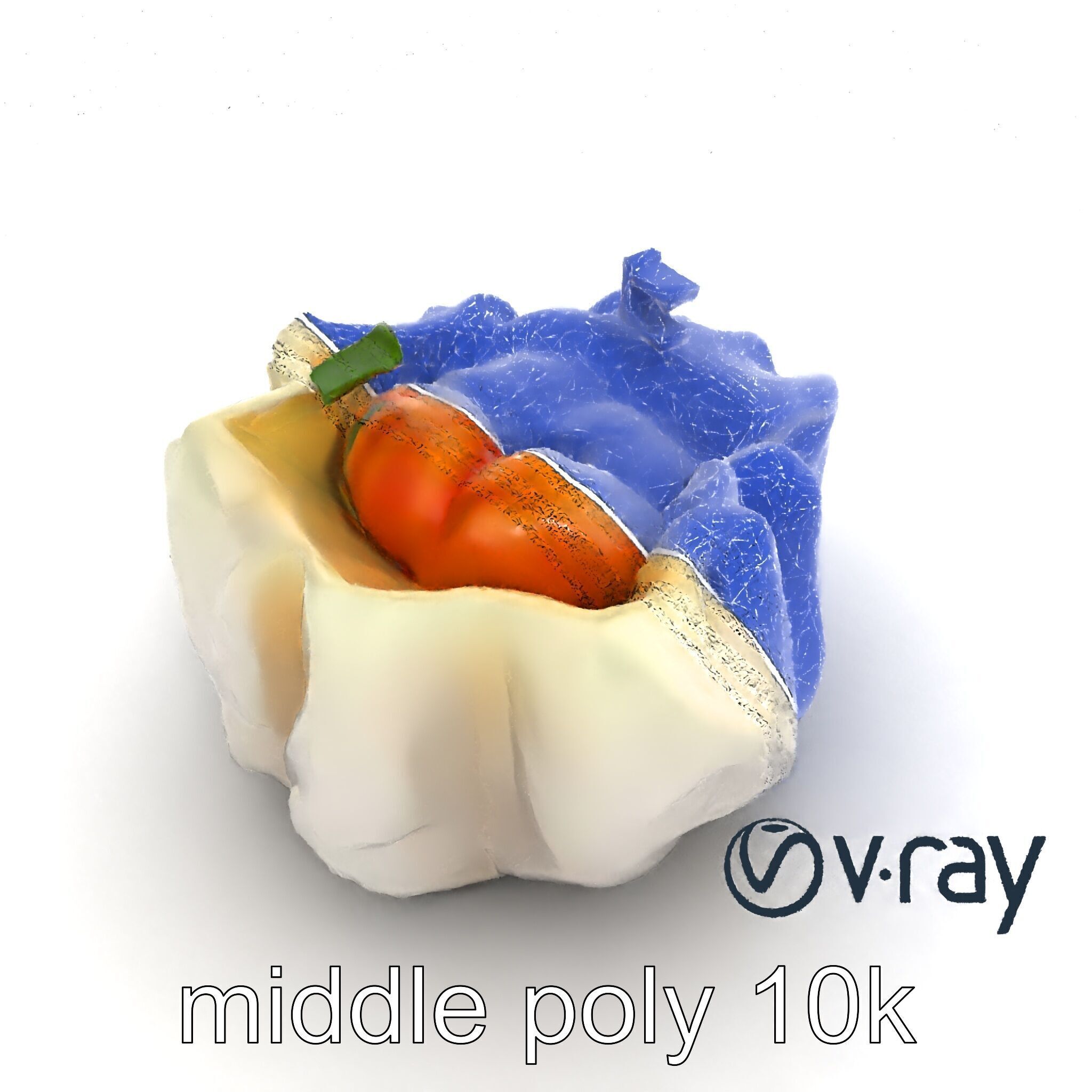 Elegant Shrimp Dimsum Bamboo Steamer Style model pack Low-poly 3D model_32