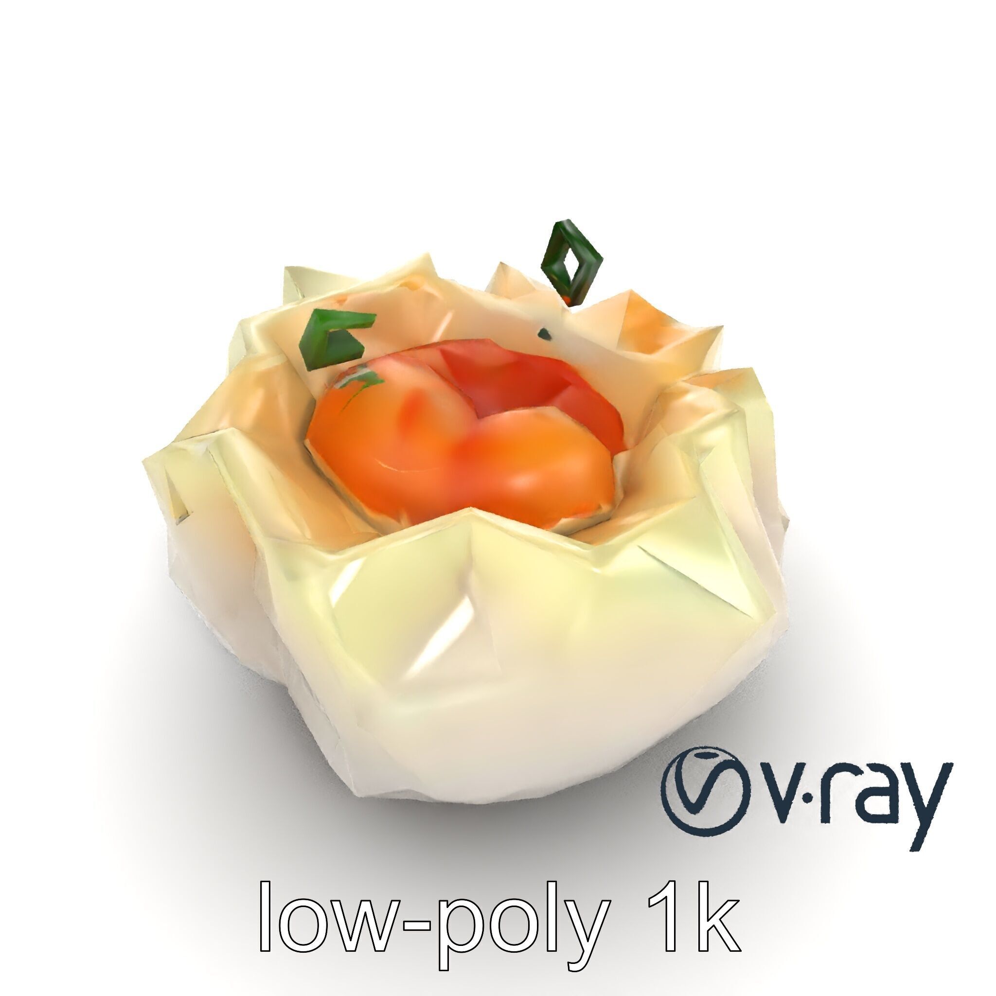 Elegant Shrimp Dimsum Bamboo Steamer Style model pack Low-poly 3D model_24