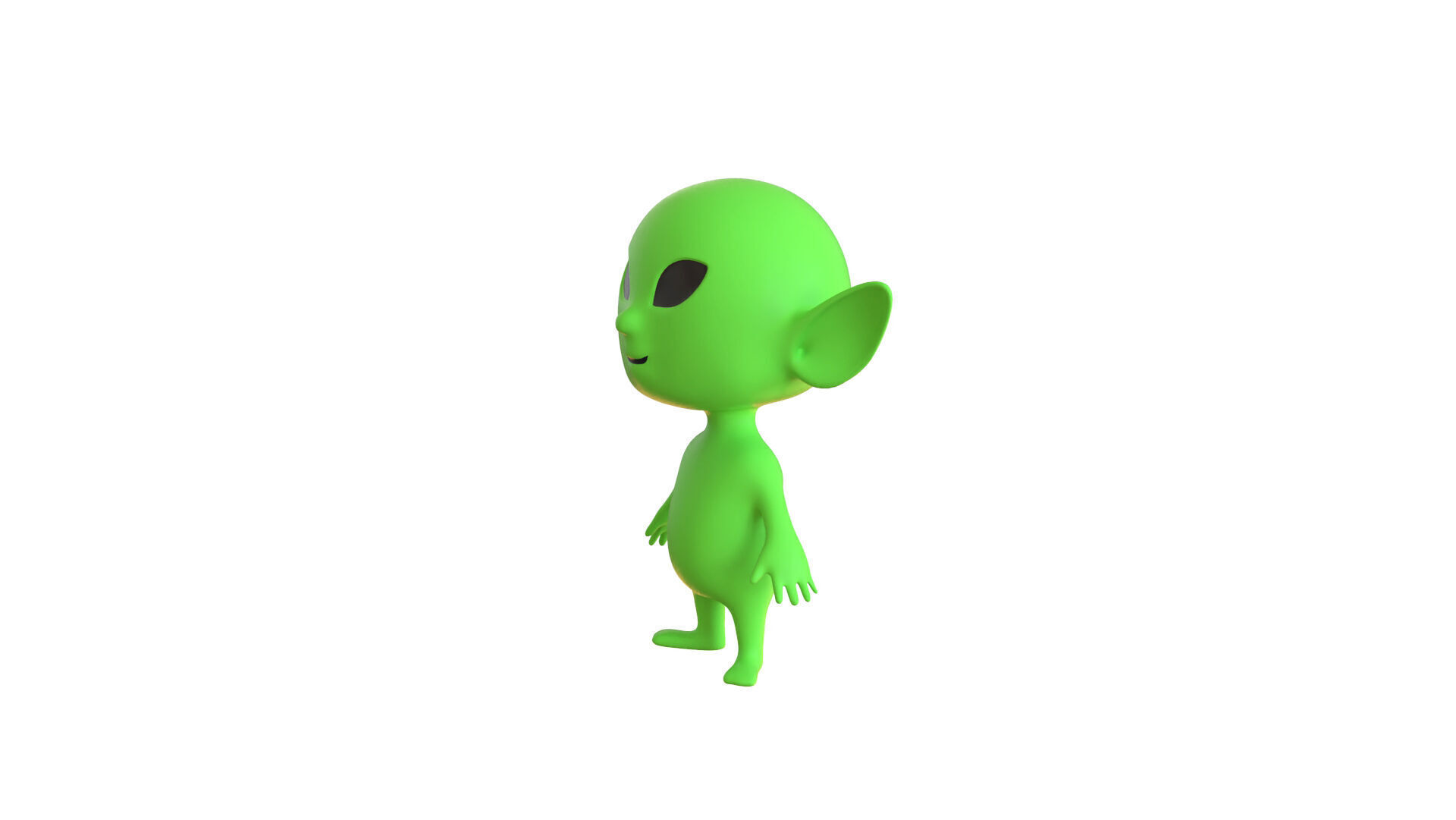 Low-Poly Cartoon Alien Animated Low-poly 3D model_5