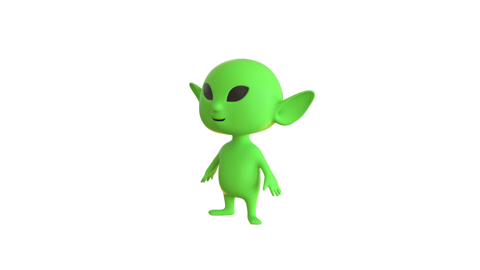 Low-Poly Cartoon Alien Animated Low-poly 3D model_2