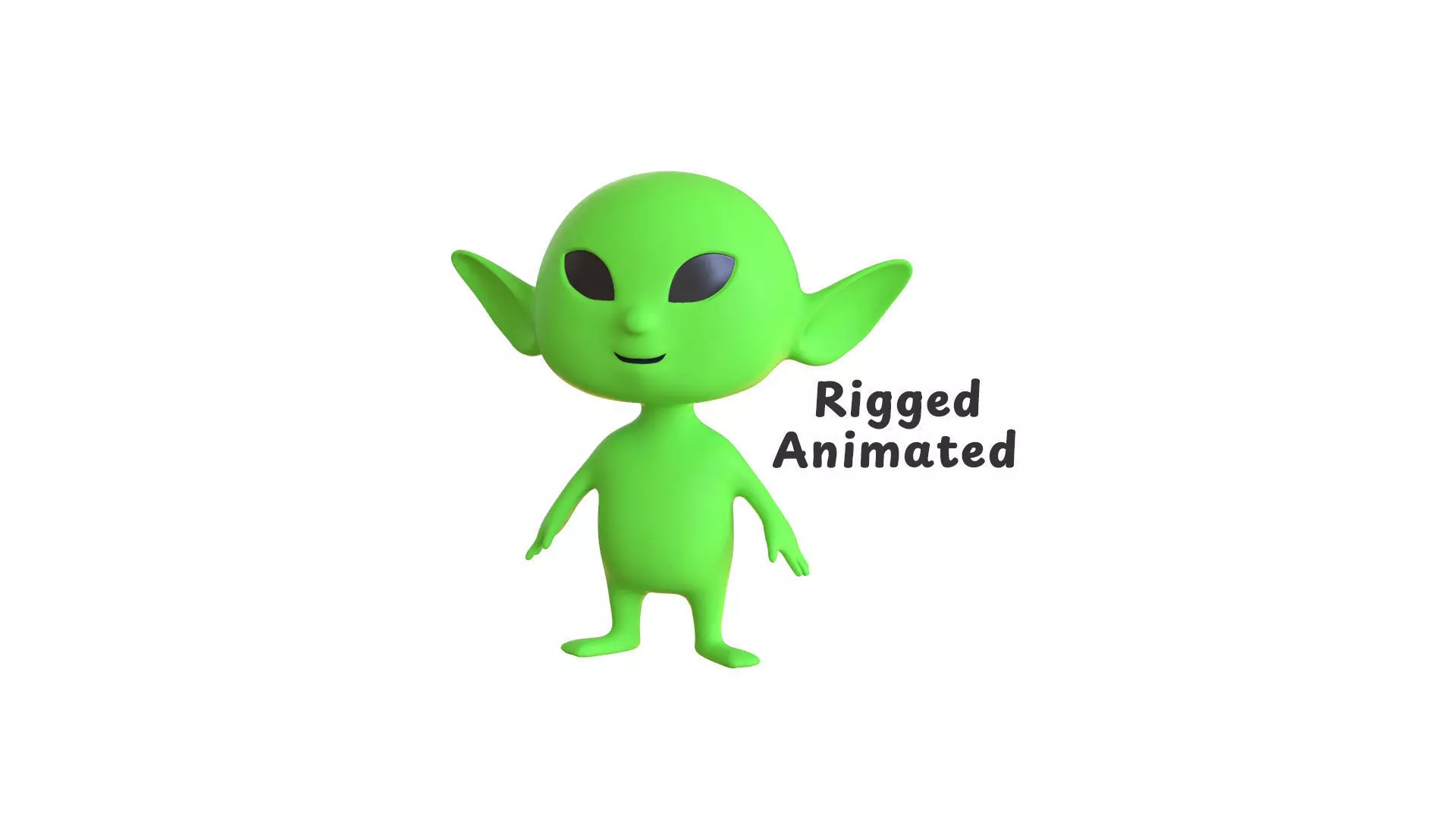 Low-Poly Cartoon Alien Animated Low-poly 3D model_0