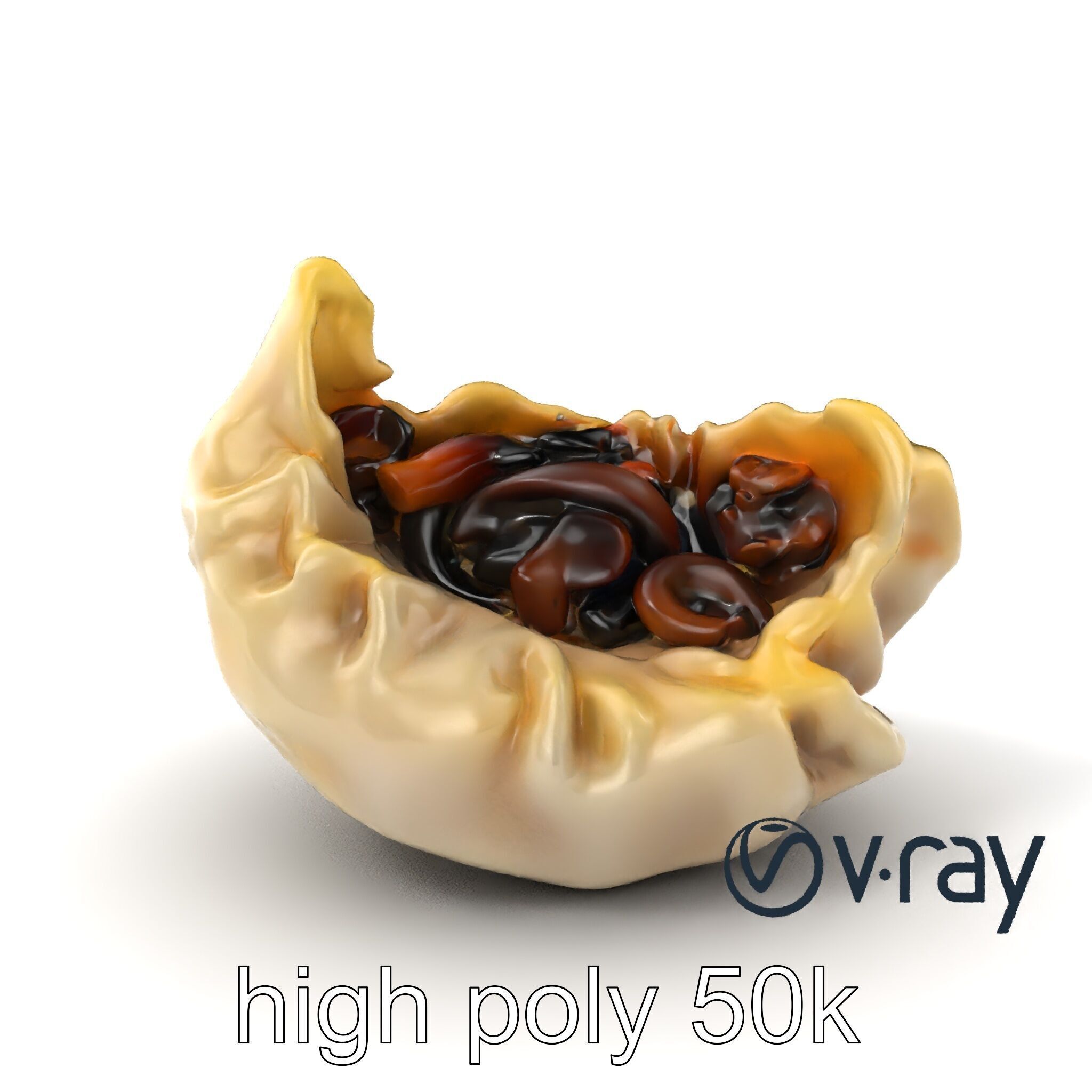 Truffle-Infused Gyoza Crescent Moon model pack Low-poly 3D model_2
