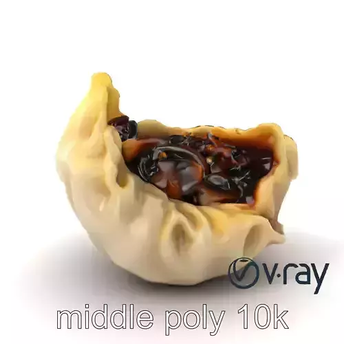 Truffle-Infused Gyoza Crescent Moon model pack Low-poly 3D model
