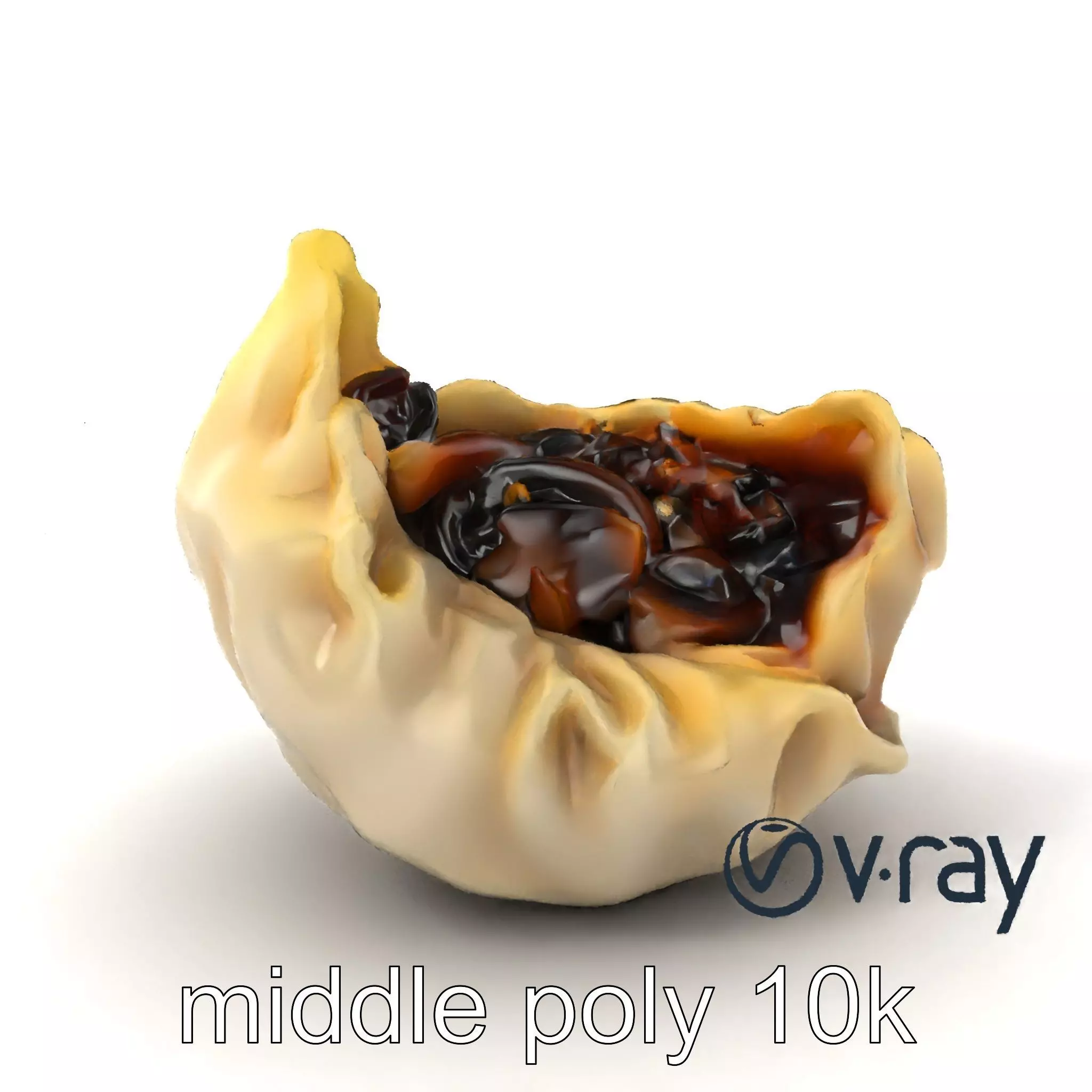 Truffle-Infused Gyoza Crescent Moon model pack Low-poly 3D model_0