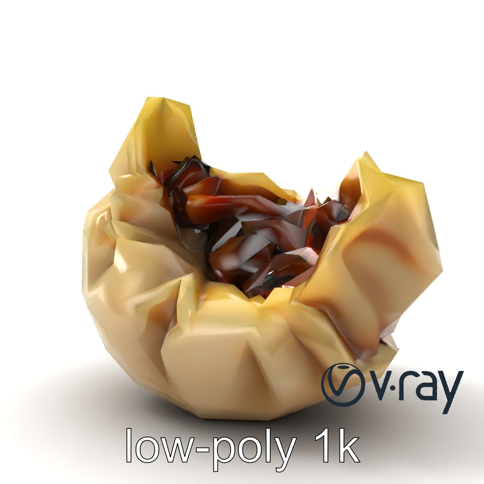 Truffle-Infused Gyoza Crescent Moon model pack Low-poly 3D model_16
