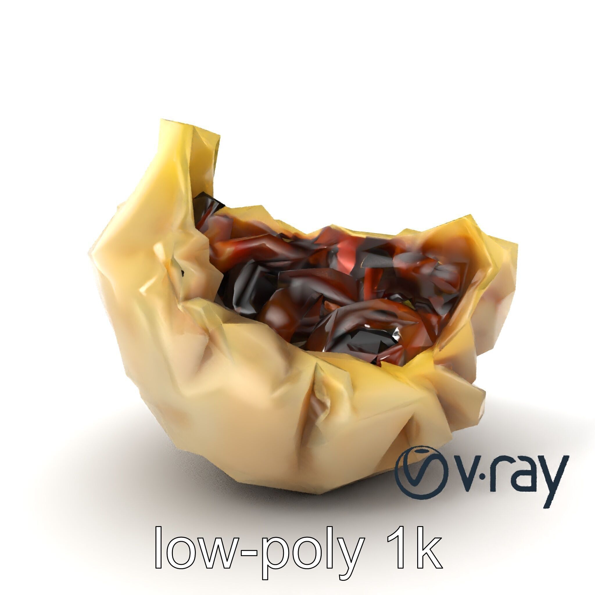 Truffle-Infused Gyoza Crescent Moon model pack Low-poly 3D model_5