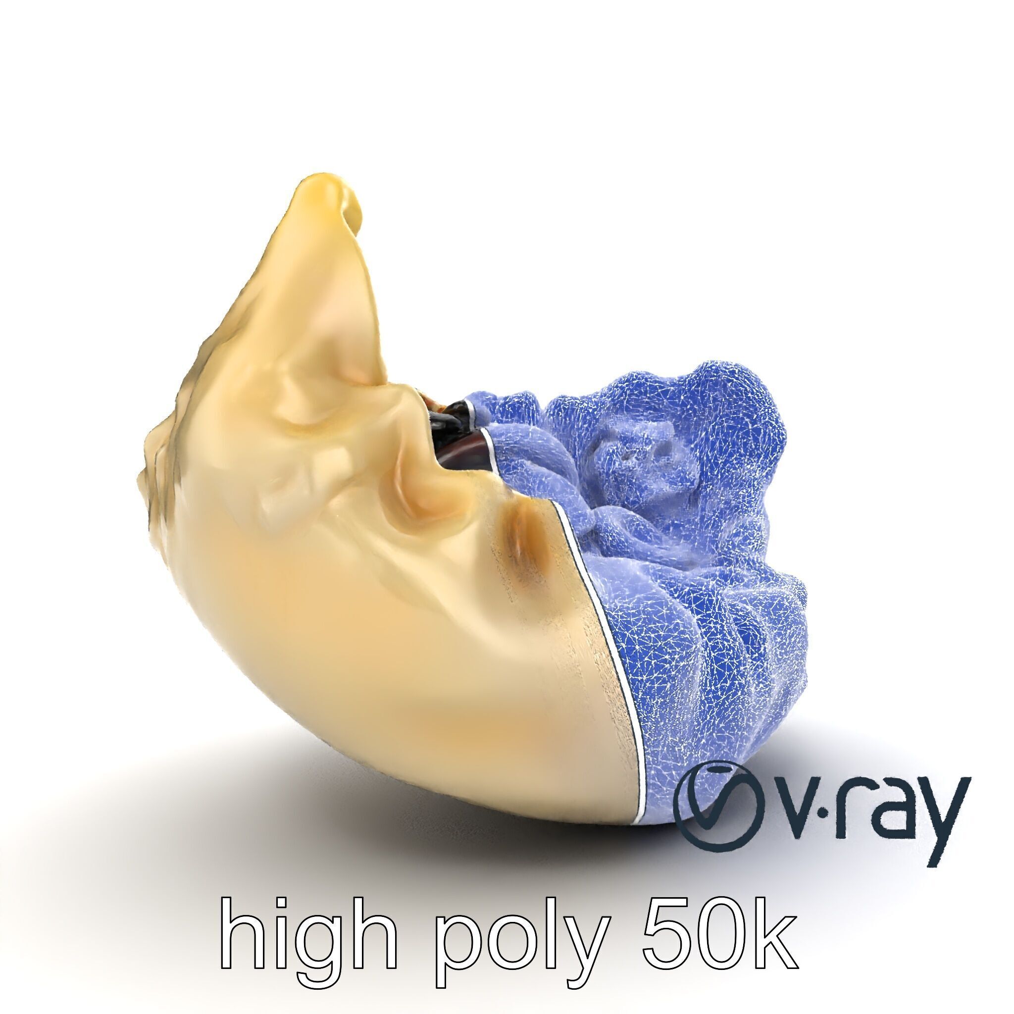 Truffle-Infused Gyoza Crescent Moon model pack Low-poly 3D model_25