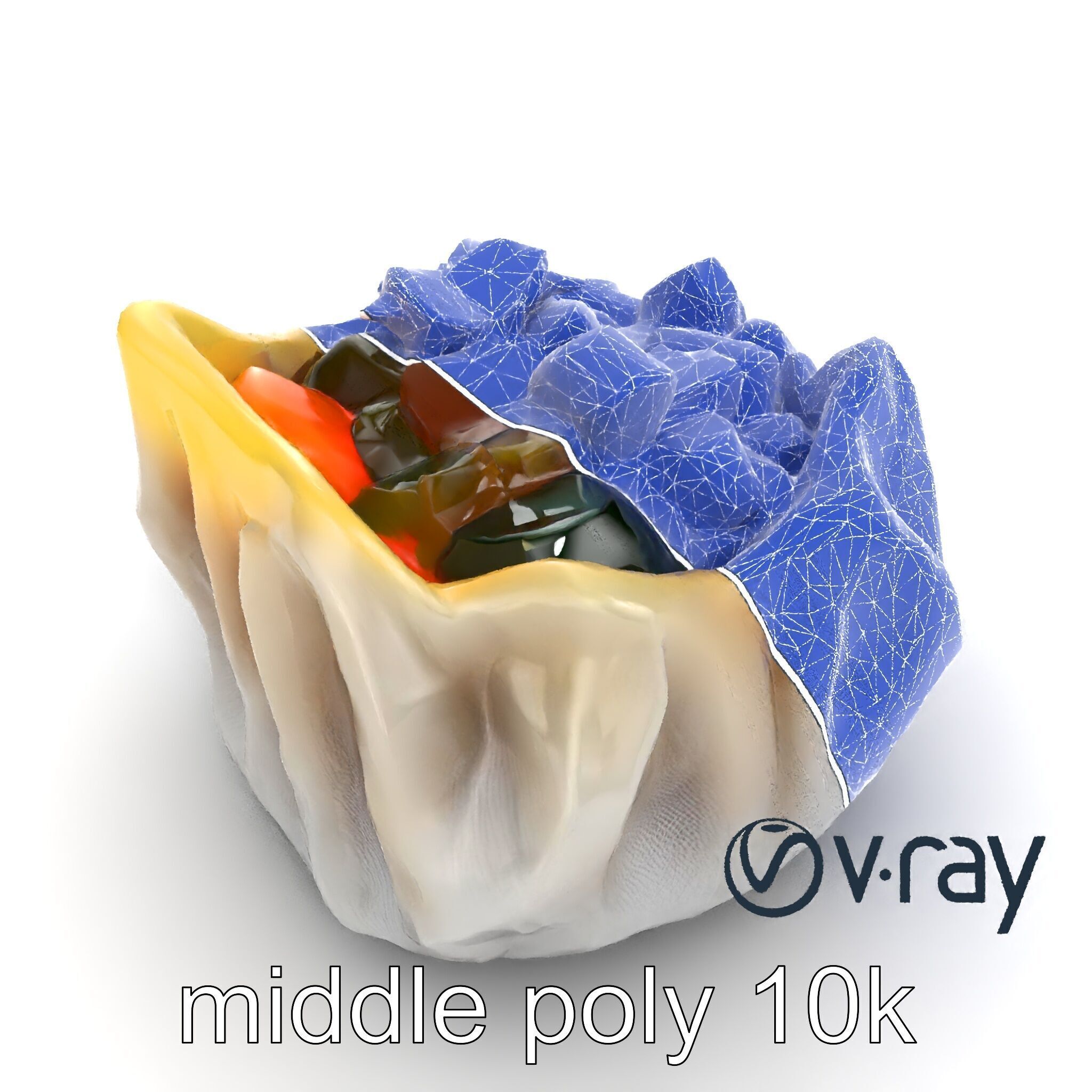 Ornate Gyoza Dumpling Decorative Model Pack Low-poly 3D model_23