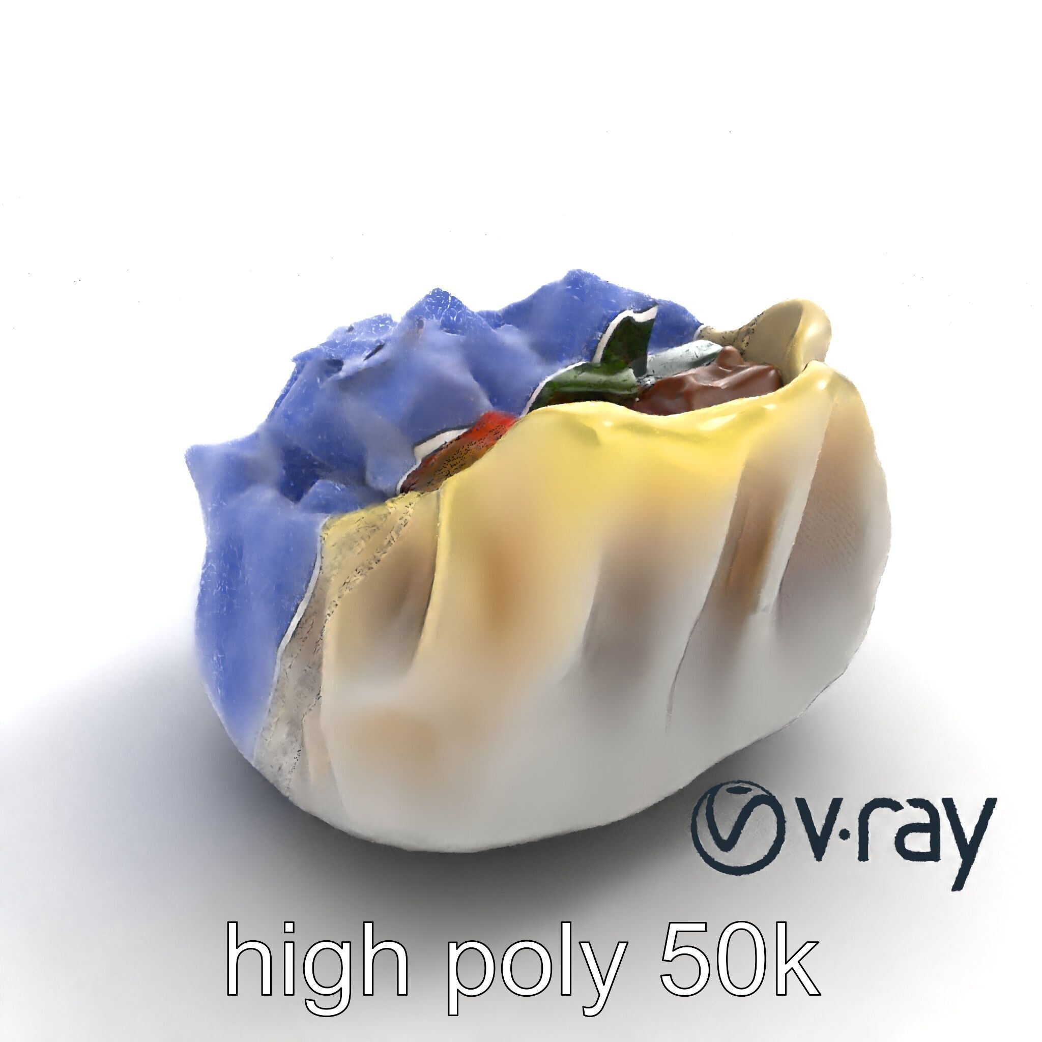 Ornate Gyoza Dumpling Decorative Model Pack Low-poly 3D model_20