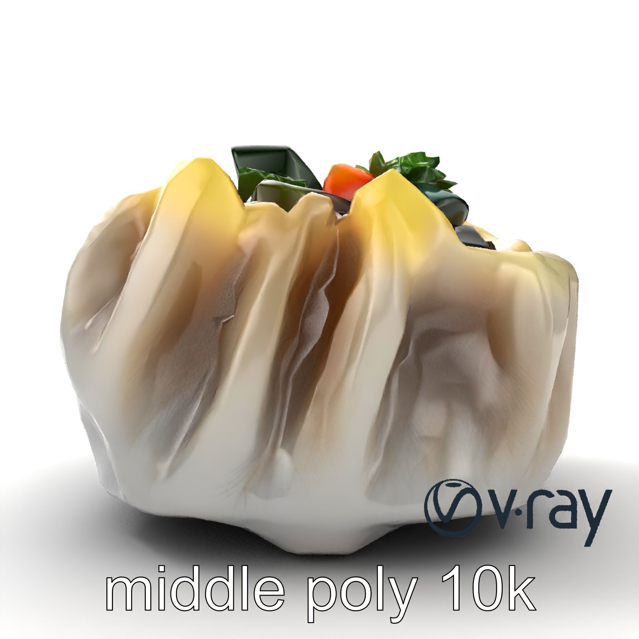 Ornate Gyoza Dumpling Decorative Model Pack Low-poly 3D model_21
