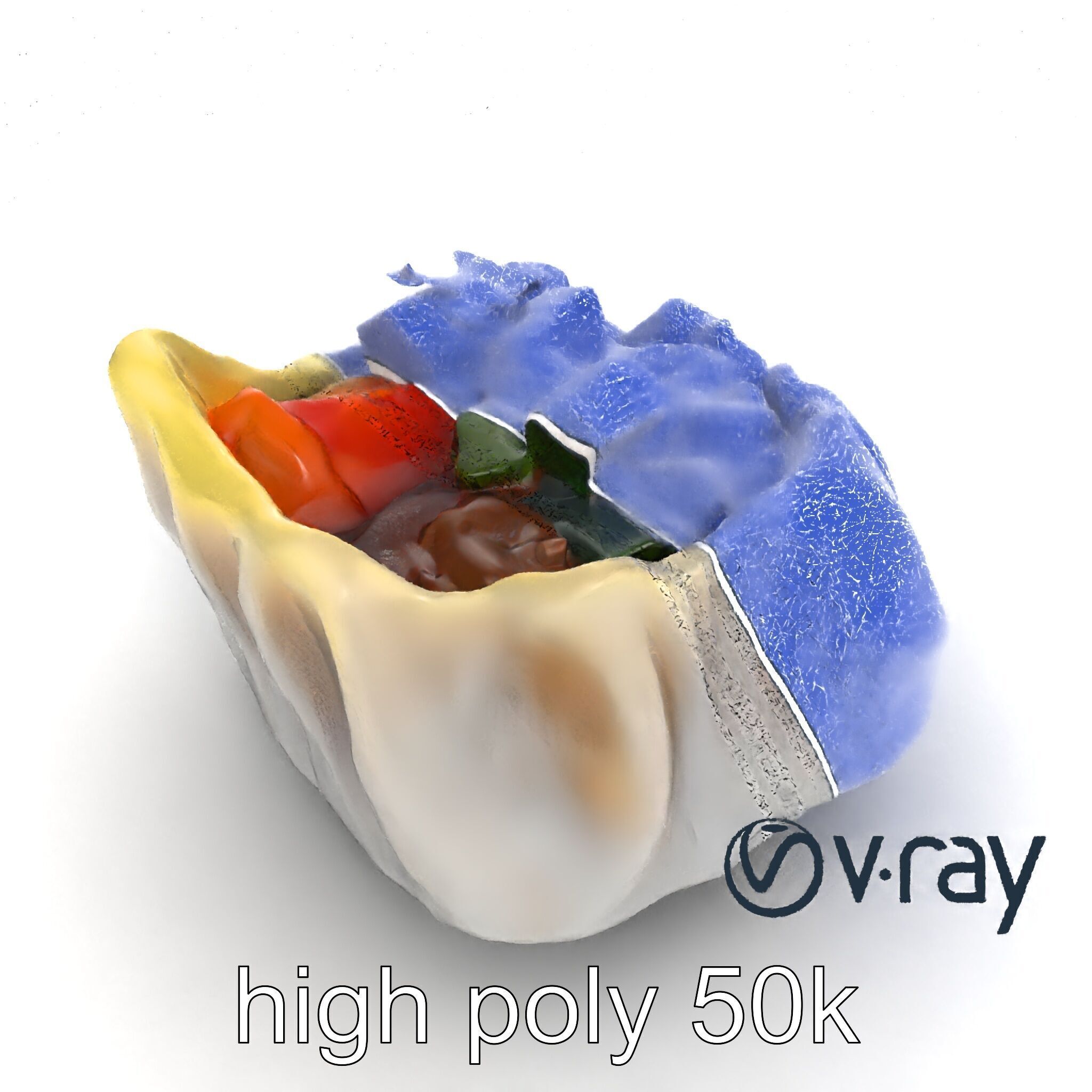 Ornate Gyoza Dumpling Decorative Model Pack Low-poly 3D model_17