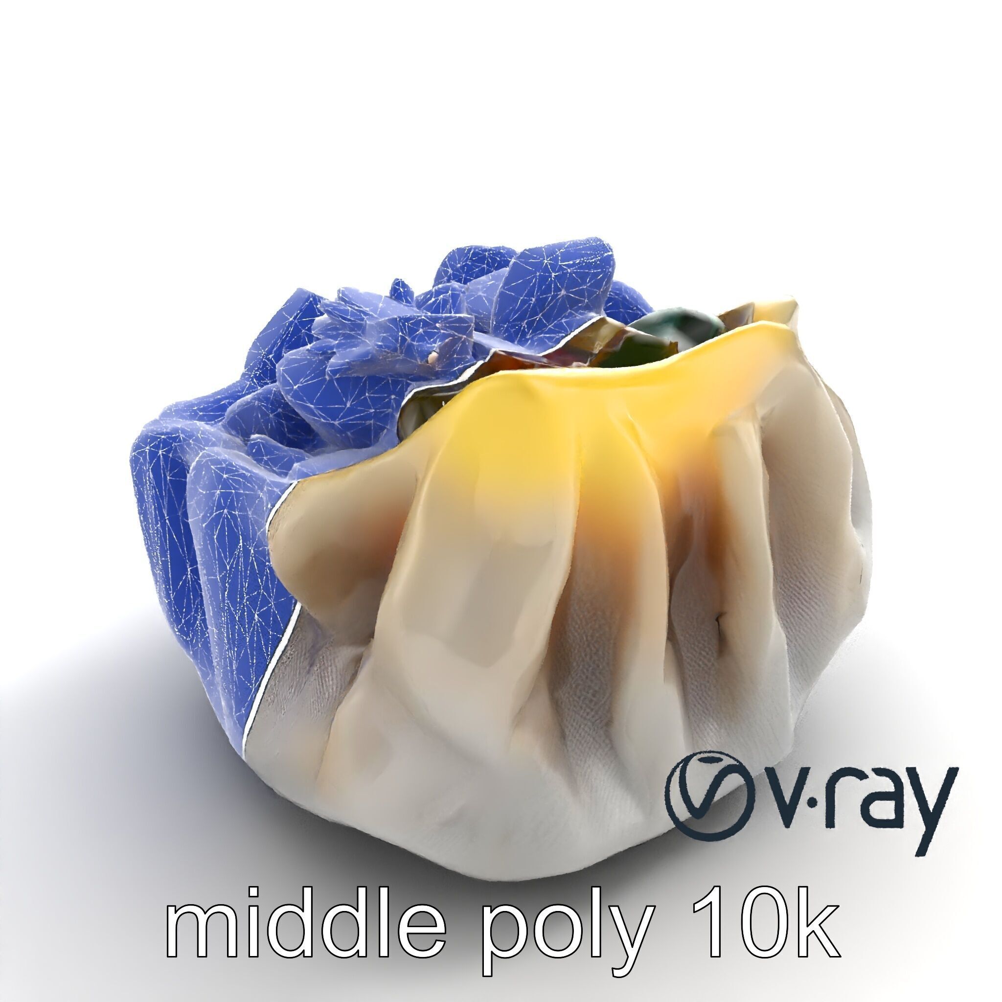 Ornate Gyoza Dumpling Decorative Model Pack Low-poly 3D model_10